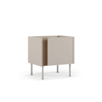 Decortieliving - Norm Modern Bedside Table with Soft-Close Door Storage and Metal Legs
