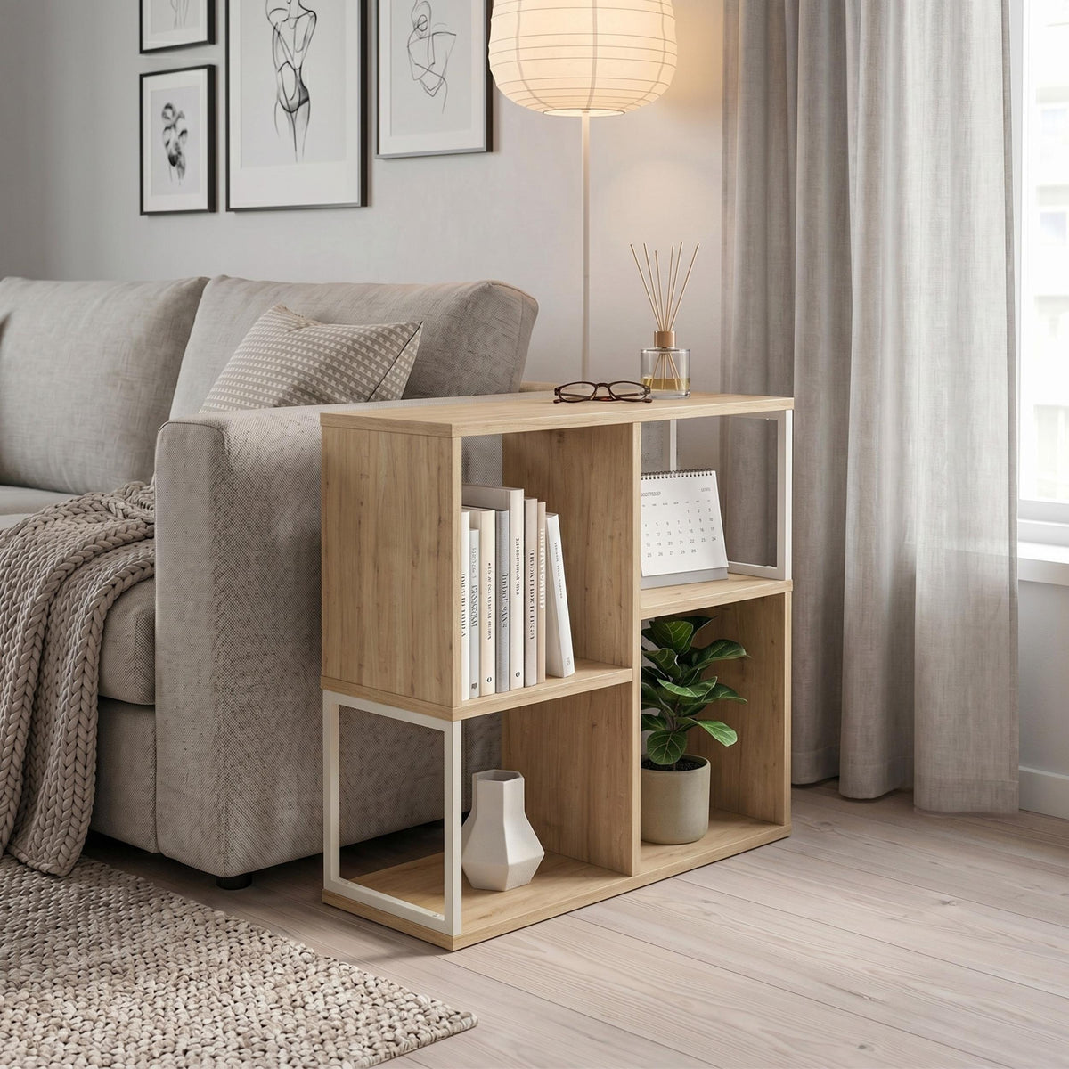 Decortieliving - Bolton Mini Bookcase with Open Shelves