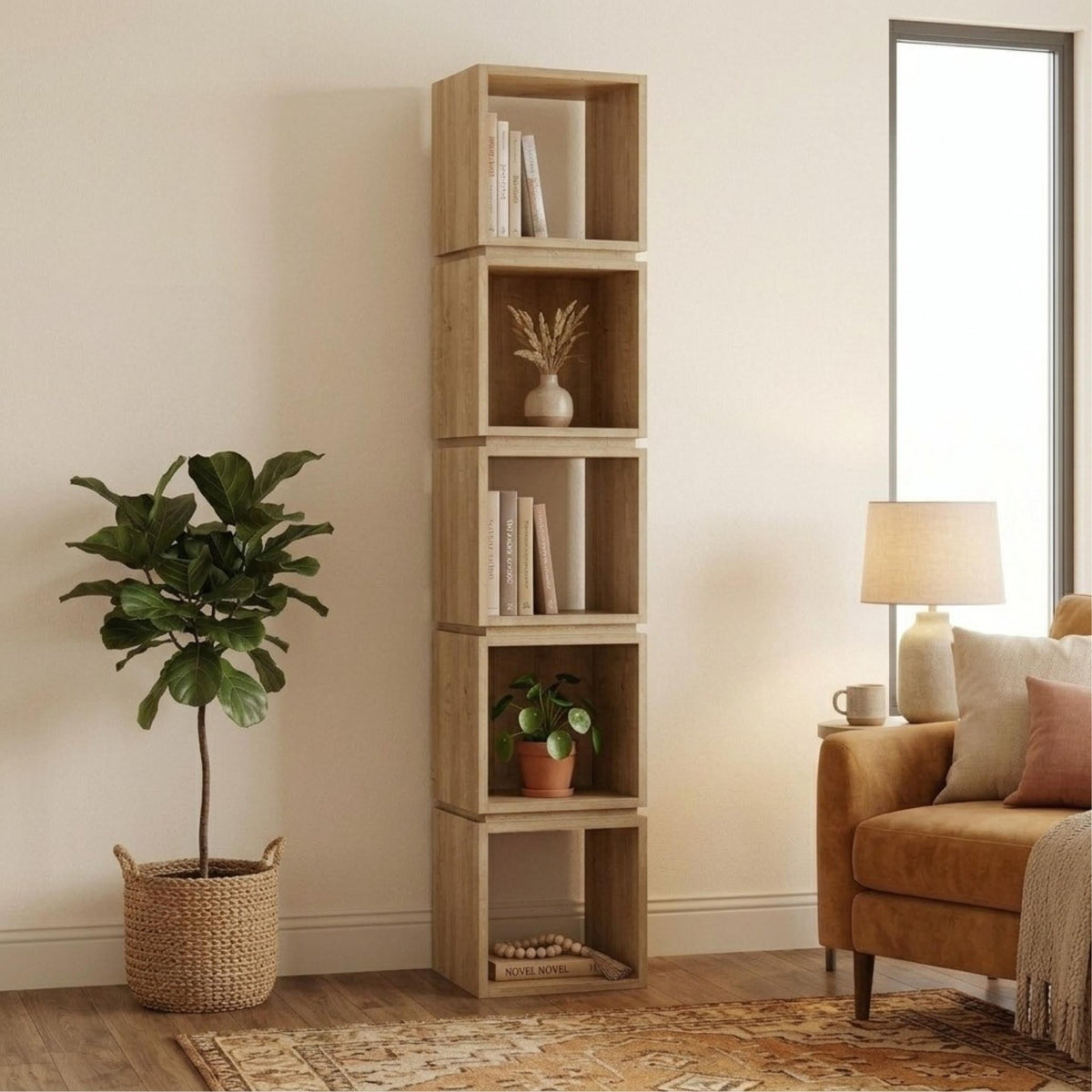 Decortieliving - Multi Modern Bookcase Display Unit Tall 167cm