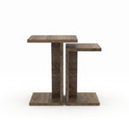 Decortieliving - Nero C-Shaped 2-Part Side Table Set