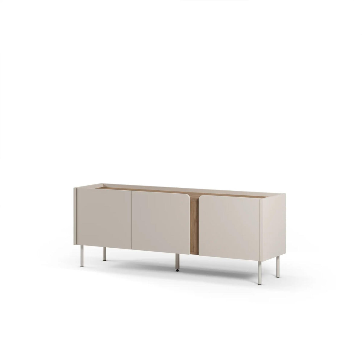 Decortieliving - Norm TV Unit 3 Doors Natural Oak-Sandstone 140 cm