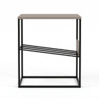 Decortieliving - Tenol Modern Side Table with Metal Angled Shelf