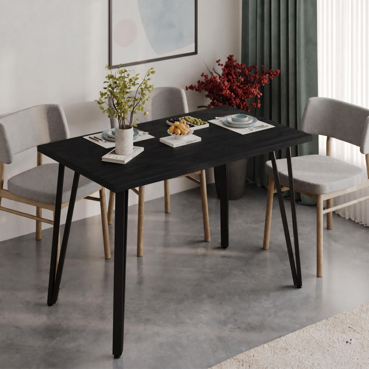 Decortieliving - Xana Modern Dining Table 4 Seater 120cm