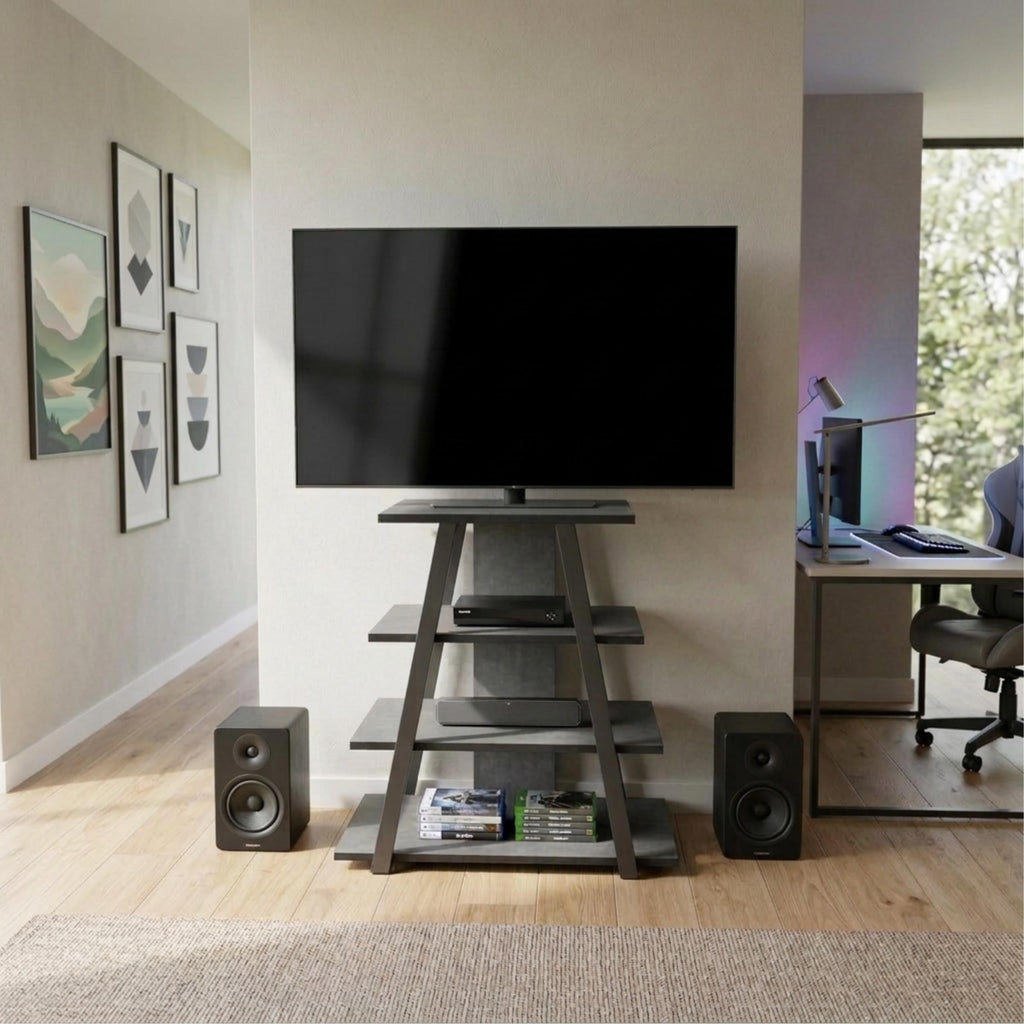 Decortieliving - Lyno Angled Mini TV Entertainment Unit with Open Shelves
