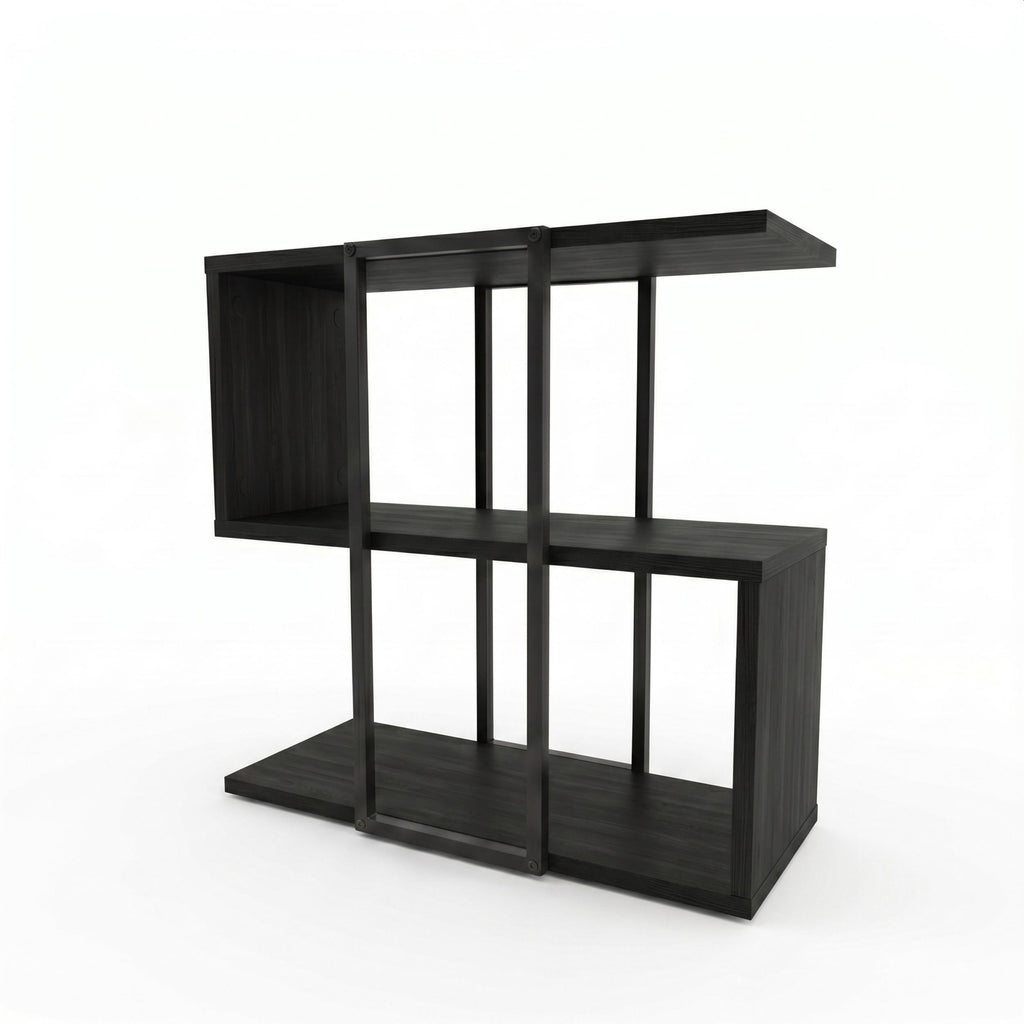 Decortieliving - Homia Stepped Side Table with Open Shelves – Living Room End Table