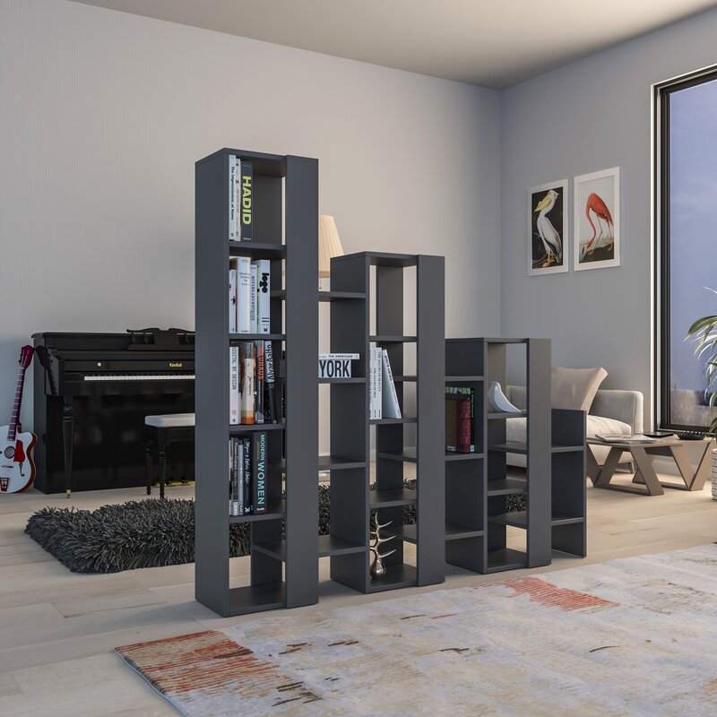 Decortieliving - Lift Separator Modern Bookcase Display Unit Room Separator Tall 151cm