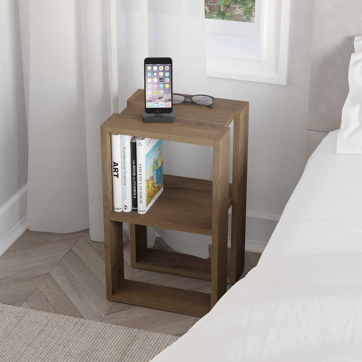 Decortieliving - Lonie Modern Bedside Table Bedroom Furniture Width 34cm