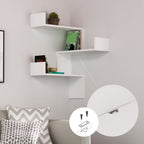 Decortieliving - Luksa Corner Wall Mounted Modern Bookcase Display Unit Medium W 60cm