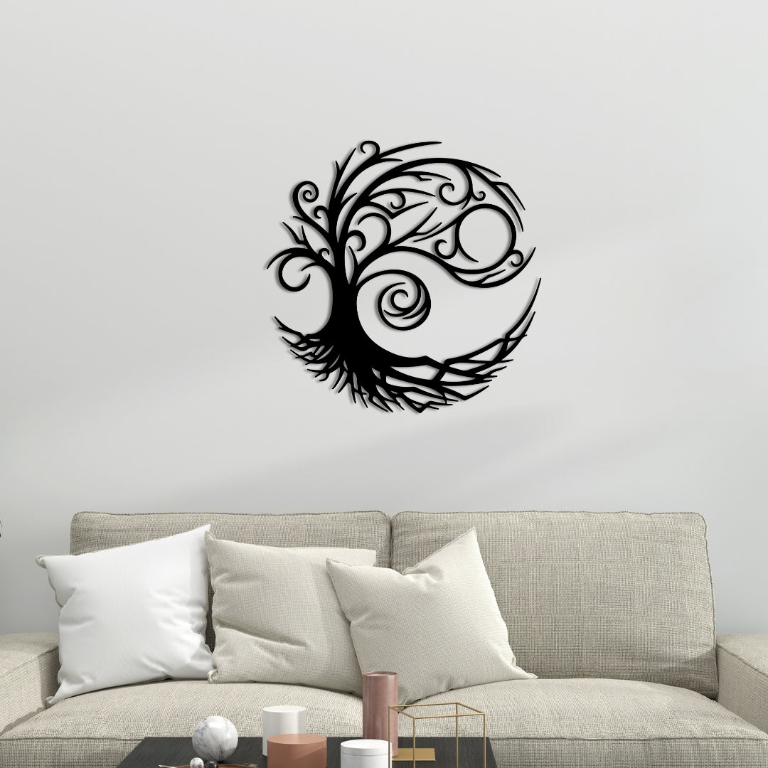 Decortieliving - Metal Wall Art-tree Of Life 45x45 Cm