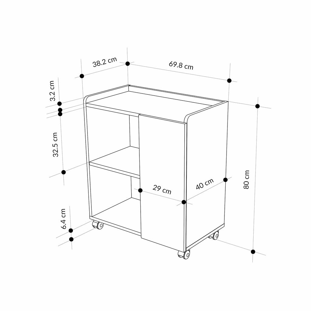 Decortieliving - Zeo Sideboard Cabinet with Heels - Modern Design - 4 Compartments