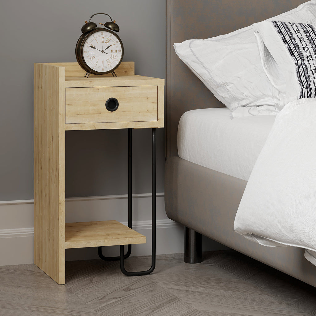 Decortieliving - Sirius Modern Bedside Table Left Module Width Bedroom Furniture 32cm