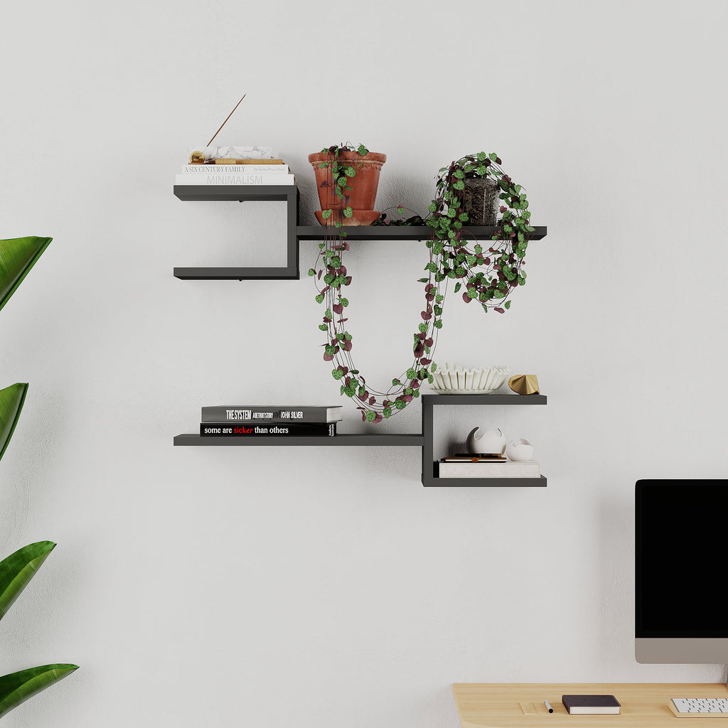 Decortieliving - Fork Modern Floating Shelf Set 18.2cm Short