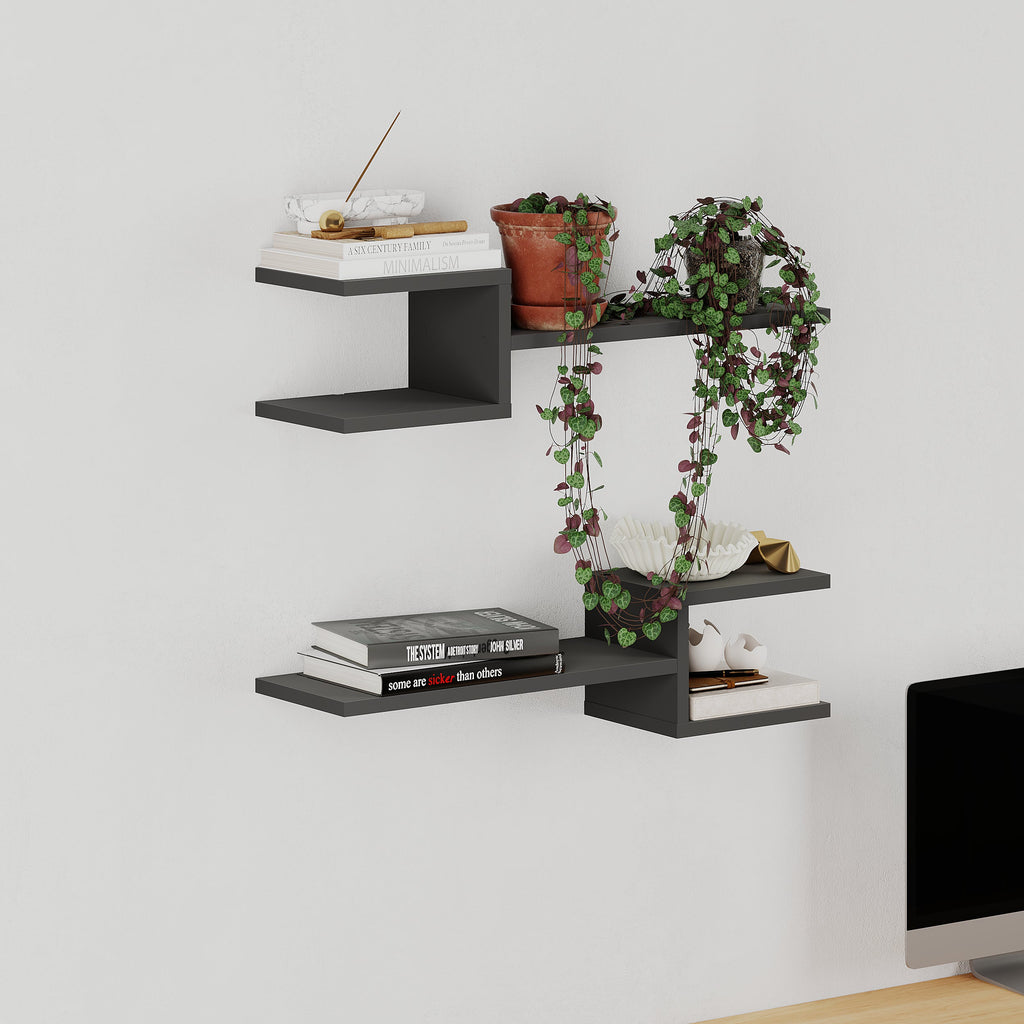Decortieliving - Fork Modern Floating Shelf Set 18.2cm Short