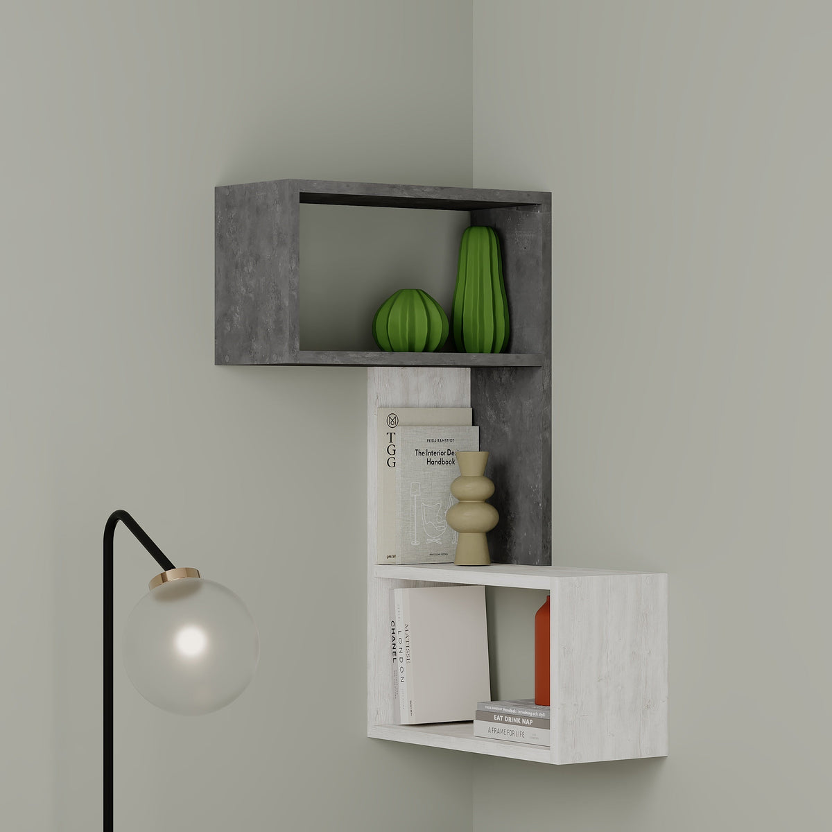 Decortieliving - Part Modern Corner Shelf Narrow 82cm
