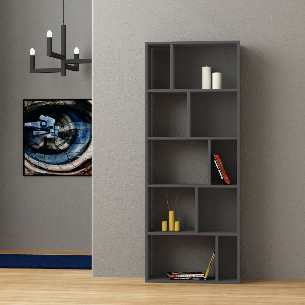 Decortieliving - Onda Modern Bookcase Display Unit Tall 166cm