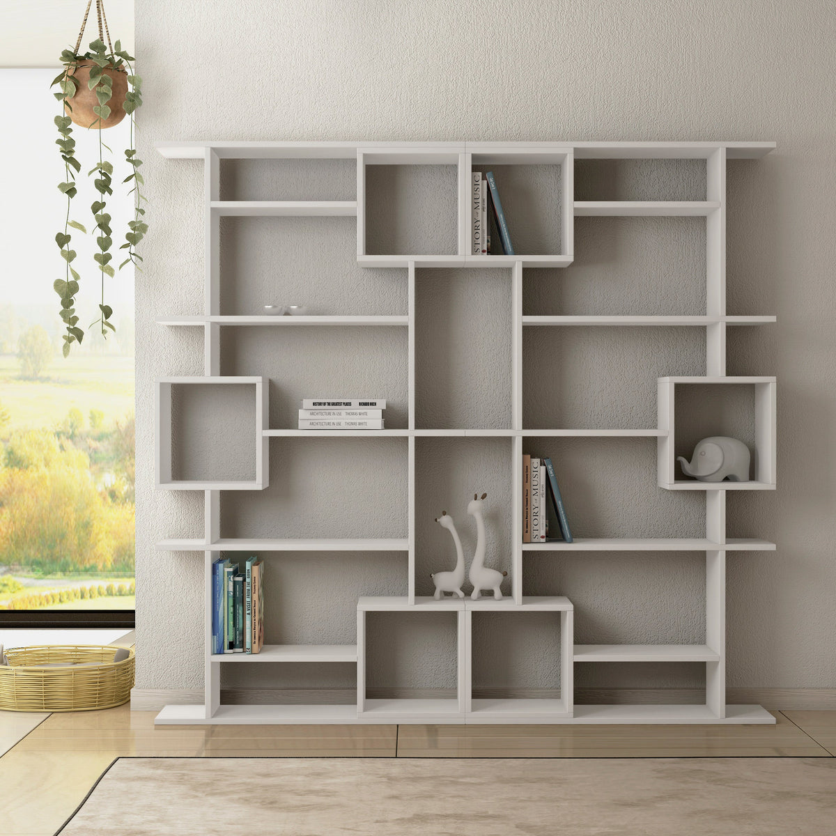 Decortieliving - Soto Modern Bookcase Display Unit Tall 173cm