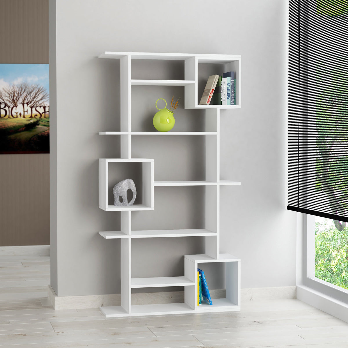 Decortieliving - Soto Modern Bookcase Display Unit Tall 173cm