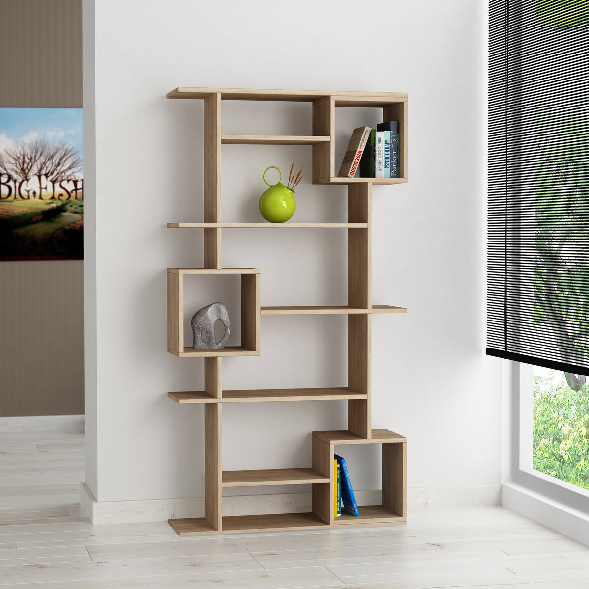Decortieliving - Soto Modern Bookcase Display Unit Tall 173cm