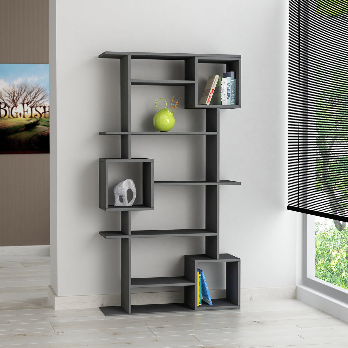 Decortieliving - Soto Modern Bookcase Display Unit Tall 173cm