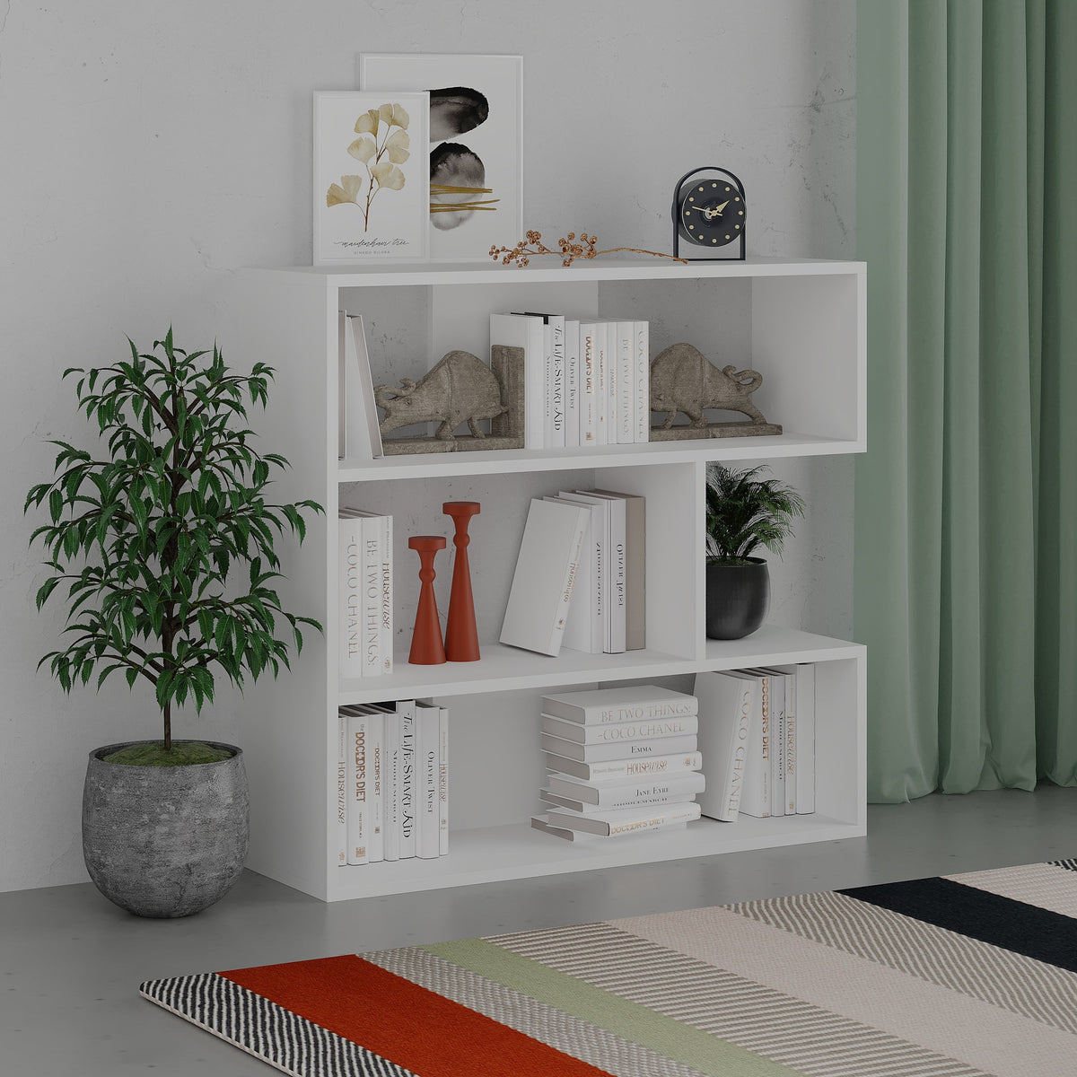 Decortieliving - Molly Modern Bookcase Display Unit No.1 Short 89cm