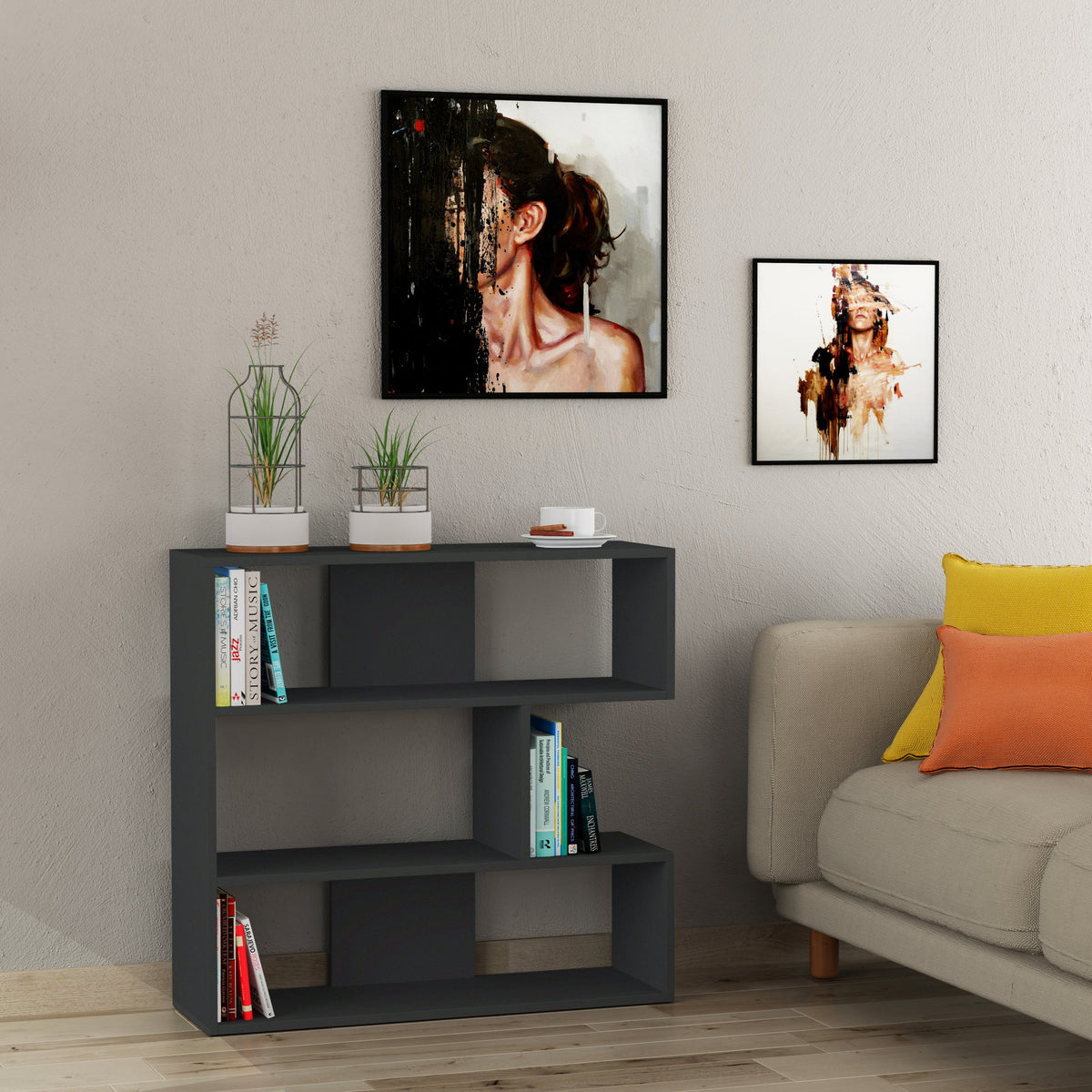 Decortieliving - Molly Modern Bookcase Display Unit No.1 Short 89cm