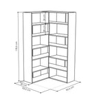 Decortieliving - Molly Modern Corner Multipurpose Bookcase Display Unit No.4 Tall 179 cm