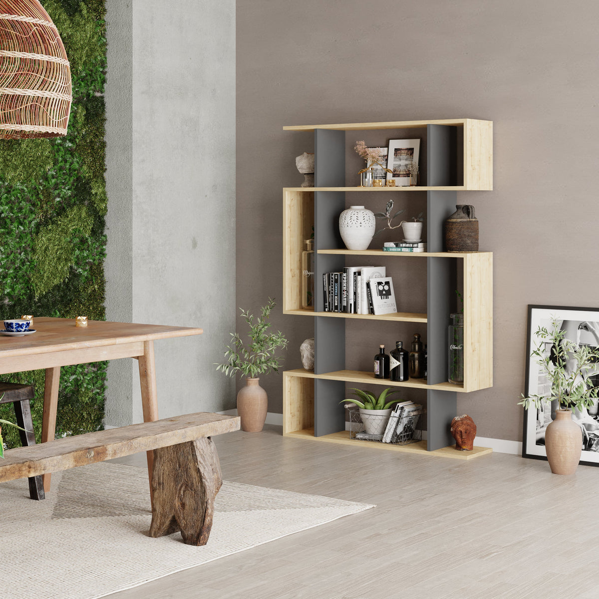 Decortieliving - Mito Modern Bookcase Display Tall 161cm