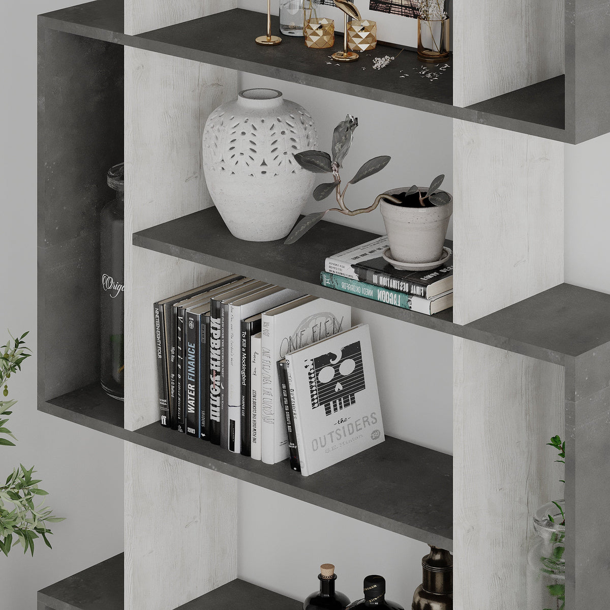 Decortieliving - Mito Modern Bookcase Display Tall 161cm
