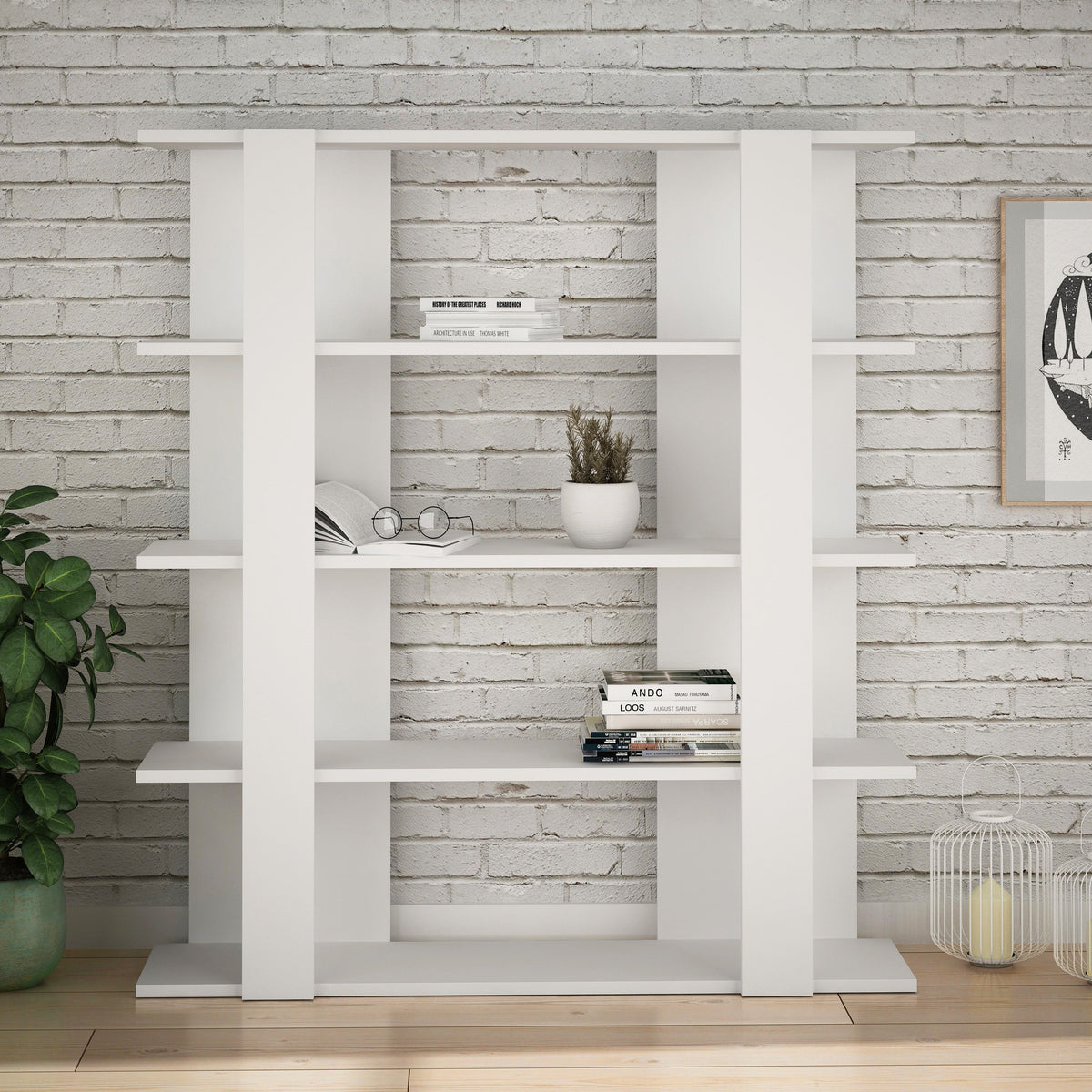 Decortieliving - Tita Modern Bookcase Display Unit Medium 122cm