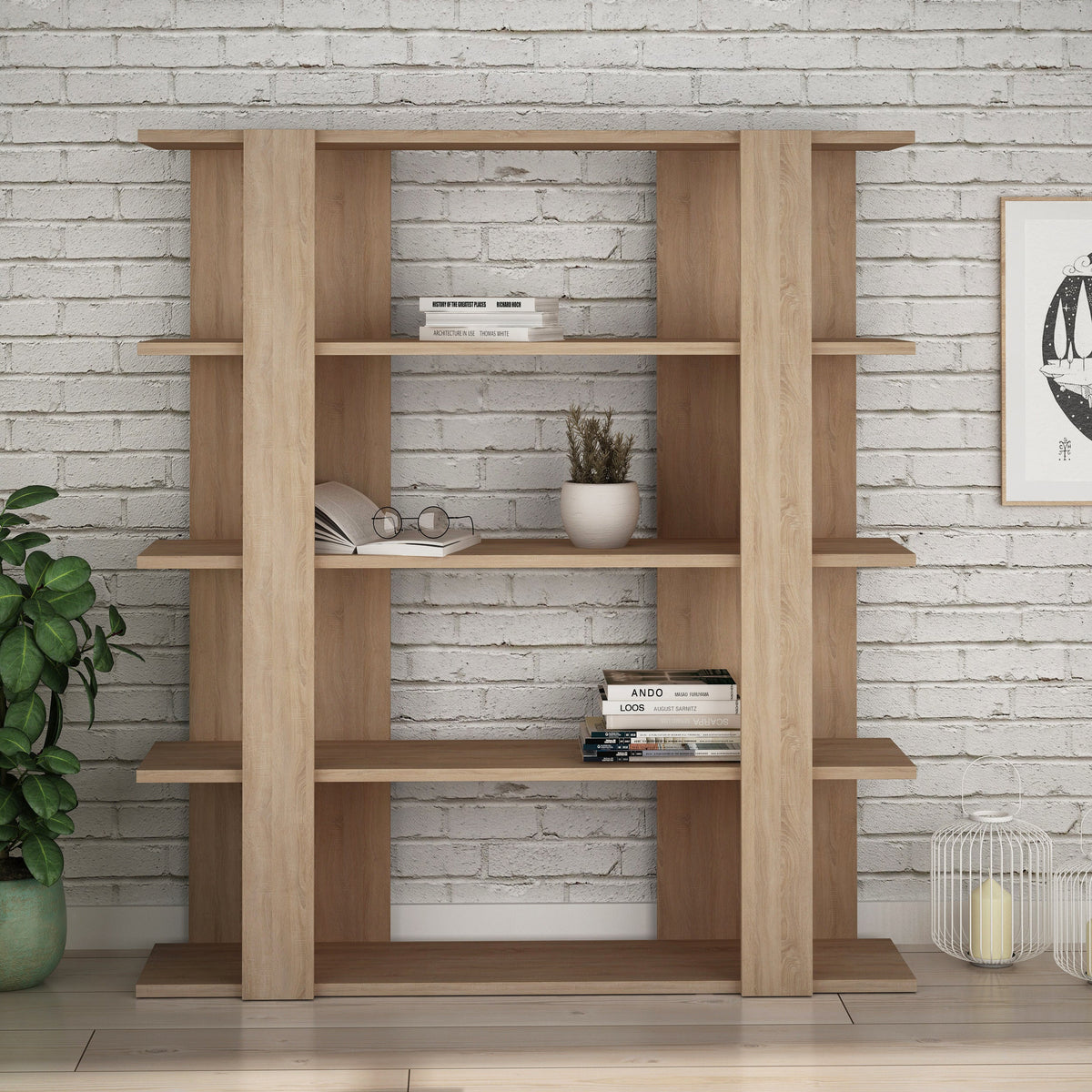 Decortieliving - Tita Modern Bookcase Display Unit Medium 122cm