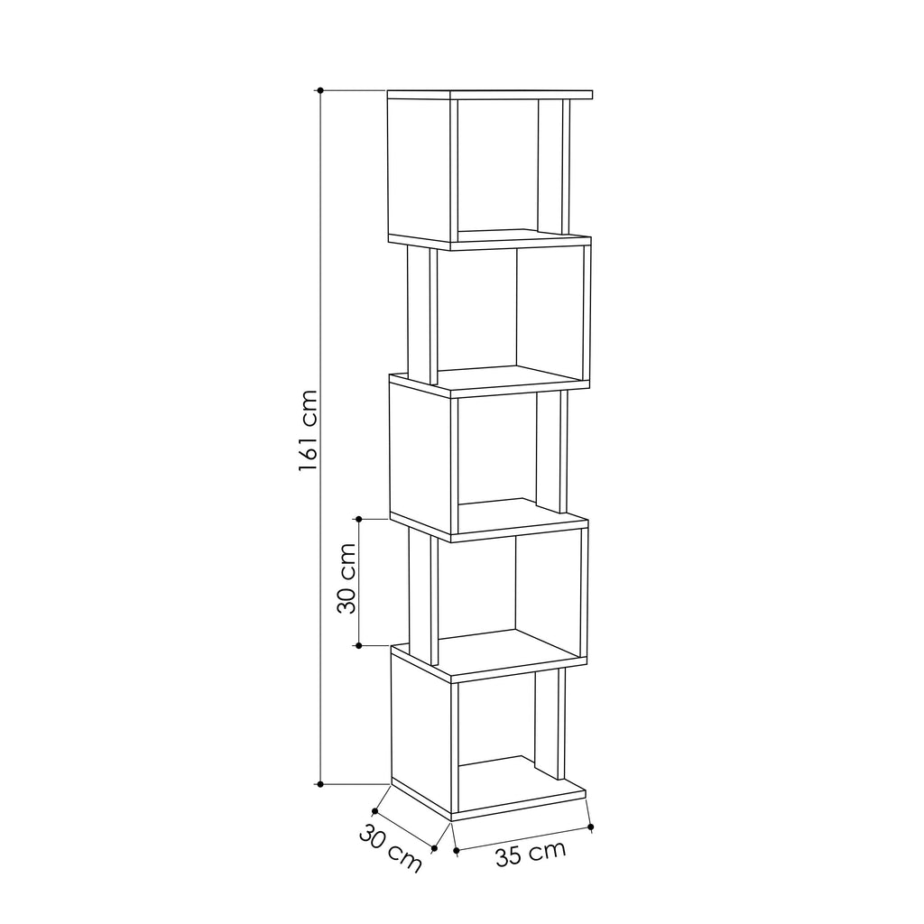 Decortieliving - Piri Modern Bookcase Display Unit Tall 161cm