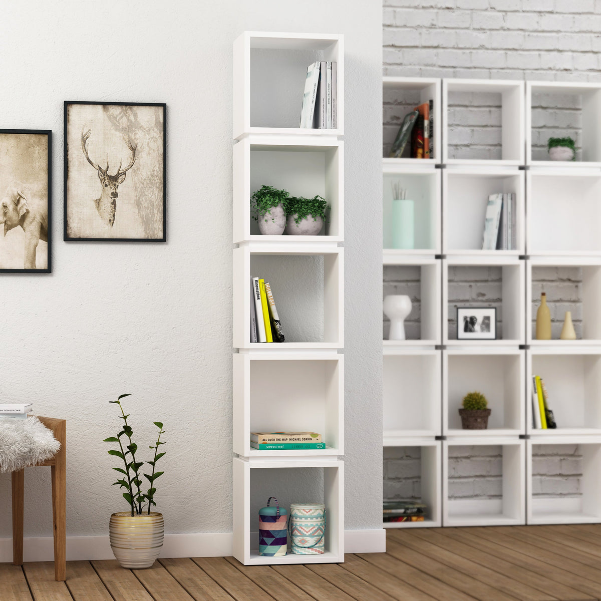 Decortieliving - Multi Modern Bookcase Display Unit Tall 167cm
