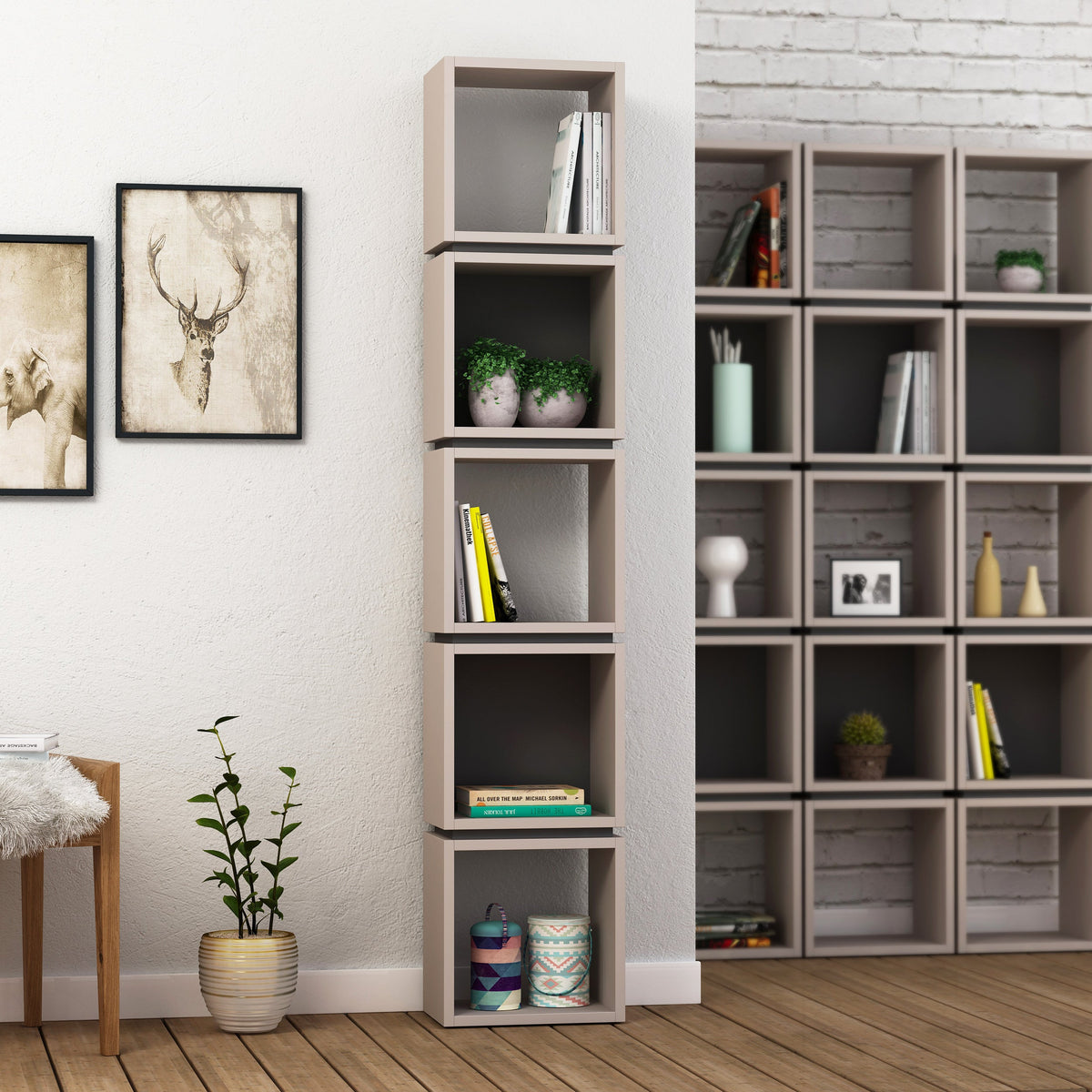 Decortieliving - Multi Modern Bookcase Display Unit Tall 167cm