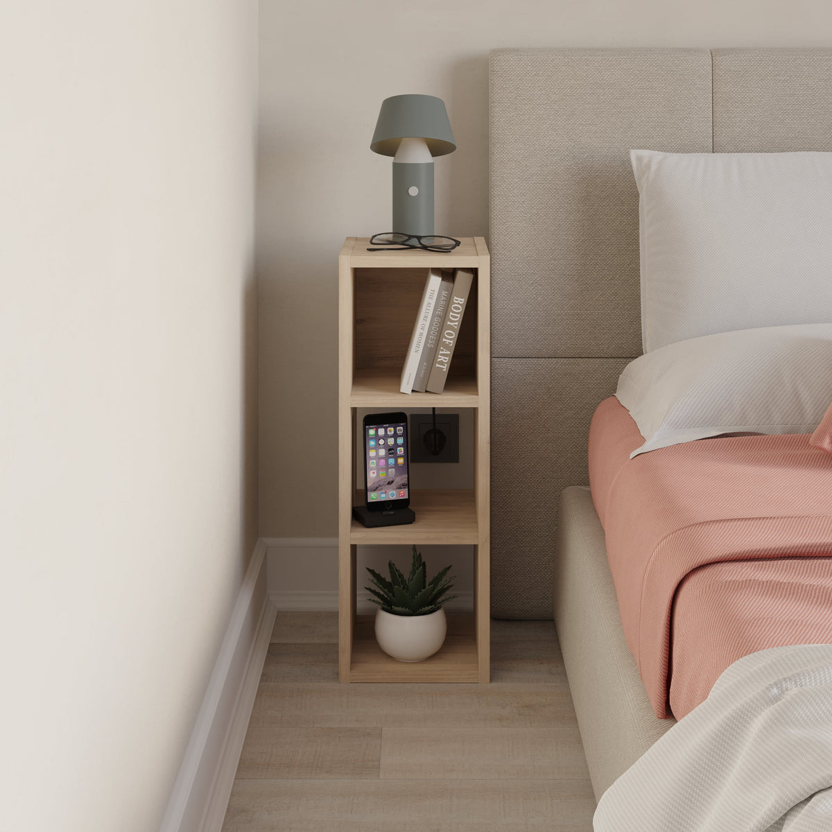 Decortieliving - Combayn Small Low Standing Bookcase – Modular Storage Unit