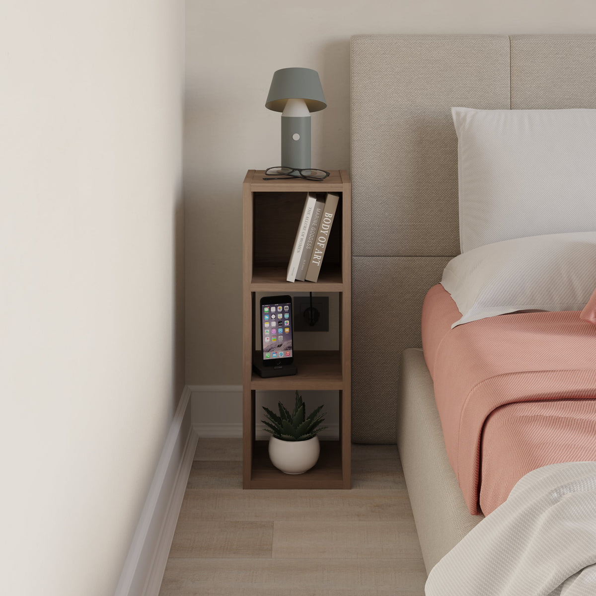 Decortieliving - Combayn Small Low Standing Bookcase – Modular Storage Unit