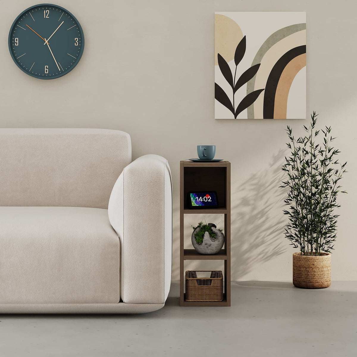 Decortieliving - Combayn Small Low Standing Bookcase – Modular Storage Unit
