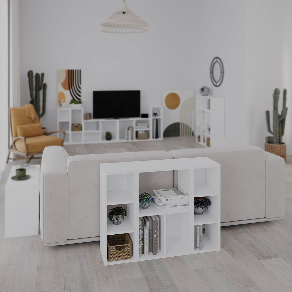 Decortieliving - Combayn Small Low Standing Bookcase – Modular Storage Unit