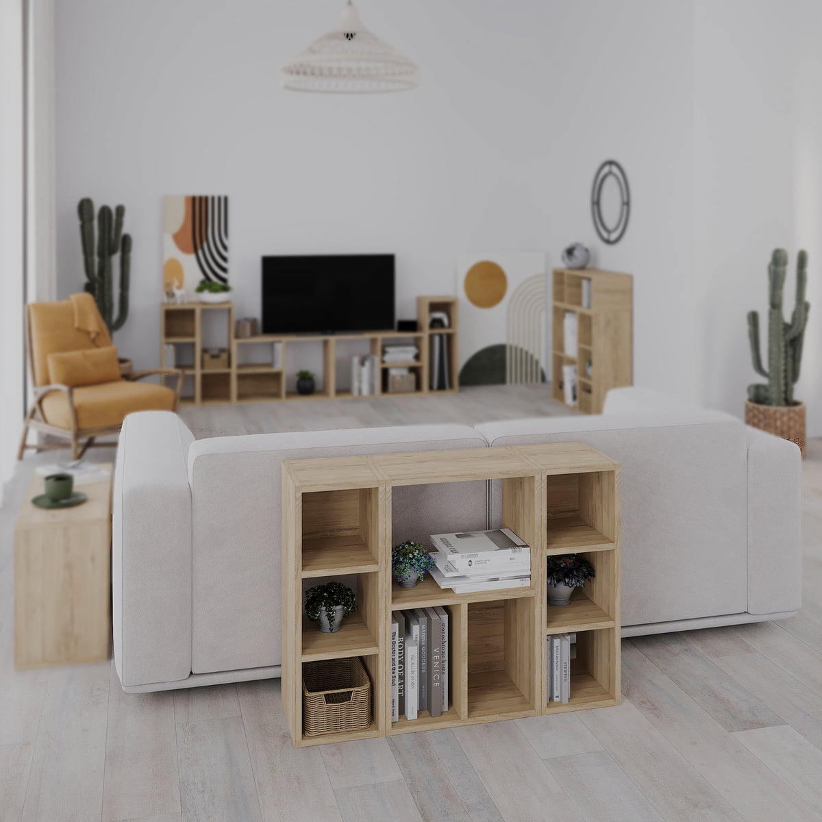 Decortieliving - Combayn Big Low Standing Bookcase – Modular Storage Unit