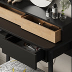 Decortieliving - Lora Vanity Table with Round LED Mirror
