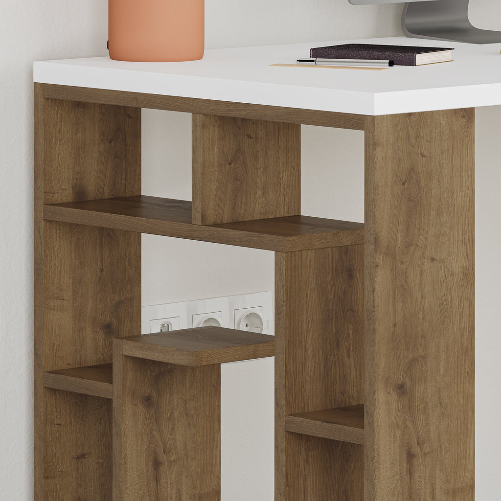 Decortieliving - Labirent Modern Desk With Bookshelf Legs Width 137cm