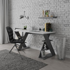 Decortieliving - Papillon Modern Desk With Bookshelf Legs Width 137cm