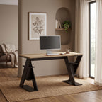Decortieliving - Papillon Modern Desk With Bookshelf Legs Width 137cm