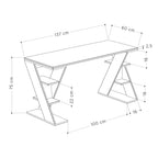 Decortieliving - Papillon Modern Desk With Bookshelf Legs Width 137cm
