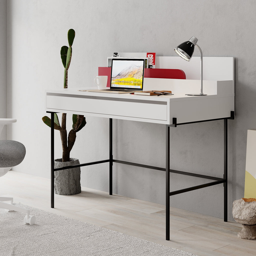 Decortieliving - Leila Modern Desk Multipurpose Study Modern Desk Width 110cm