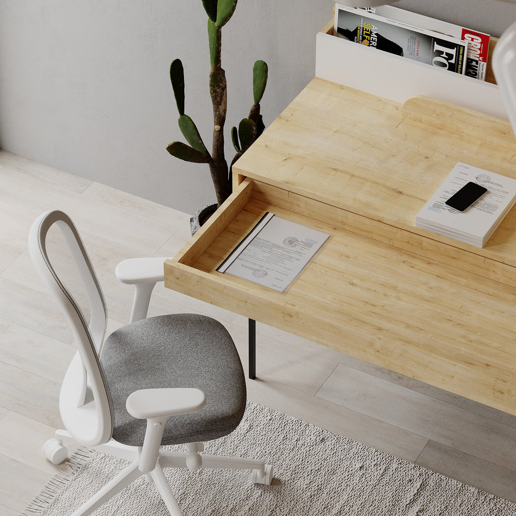 Decortieliving - Leila Modern Desk Multipurpose Study Modern Desk Width 110cm