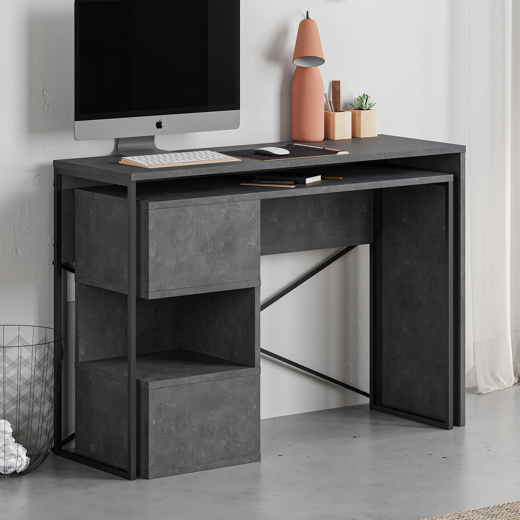 Decortieliving - Badau Multi Purpose Working Table – Modern 2-in-1 Desk with Storage for Home Office or Study