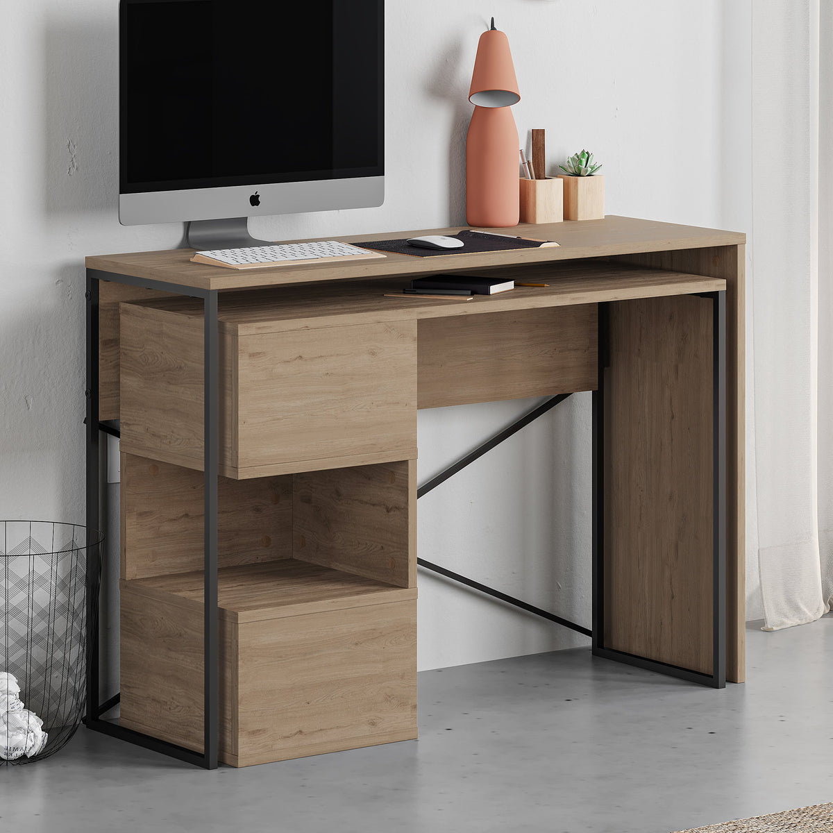 Decortieliving - Badau Multi Purpose Working Table – Modern 2-in-1 Desk with Storage for Home Office or Study