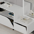 Decortieliving - Mila Shoe Cabinet & Hanger Set – 3-in-1 Hallway Unit with Mirror