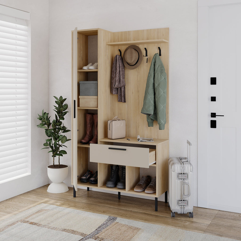 Decortieliving - Acton Hall Stand with Shoe Storage
