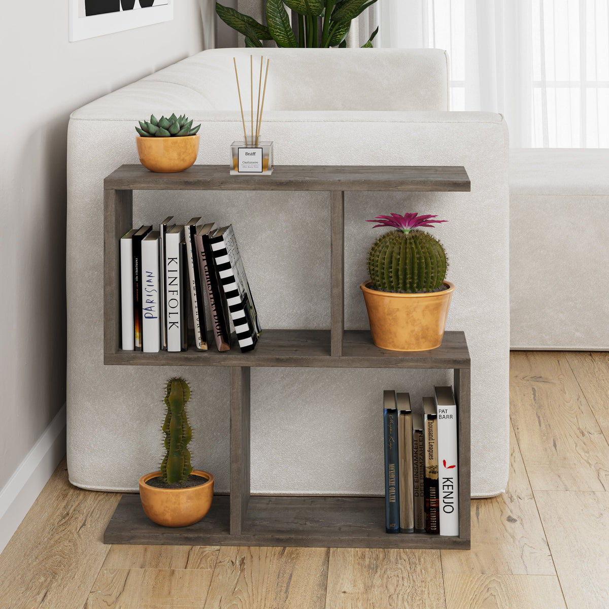 Decortieliving - Homemania Modern Side Table with 4 Open Shelves
